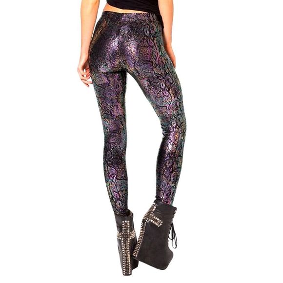 Blackmilk I Eat Oily Mice Oil Slick Snakeskin Iridescent Leggings - Picture 4 of 16